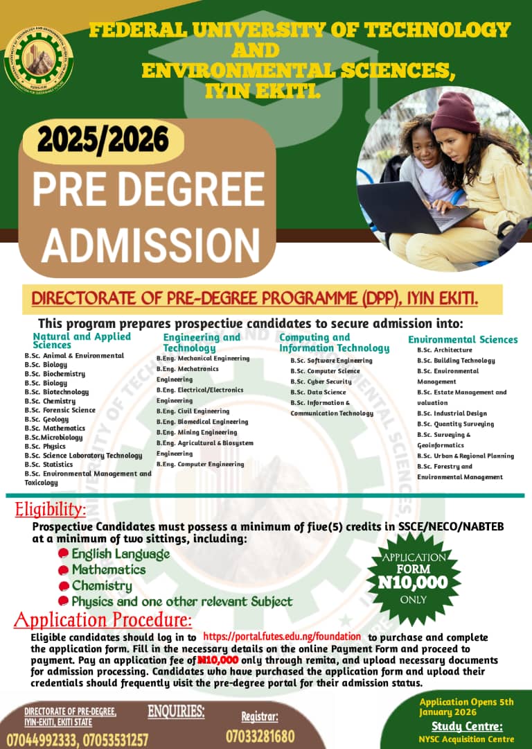2025/2026 Pre-Degree Admission 