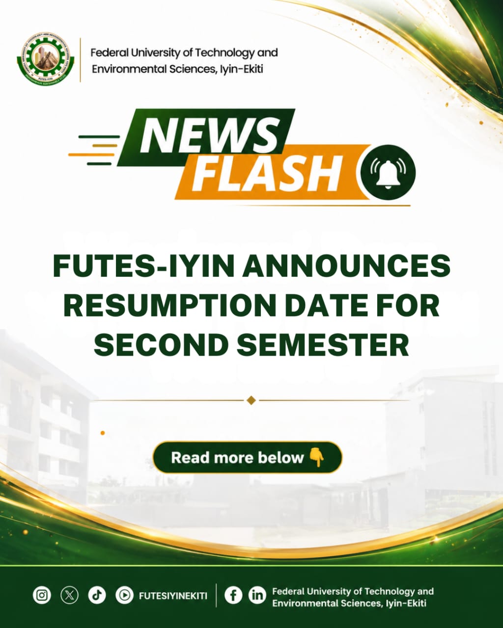 𝐅𝐔𝐓𝐄𝐒-𝐈𝐘𝐈𝐍 𝐀𝐧𝐧𝐨𝐮𝐧𝐜𝐞𝐬 𝐑𝐞𝐬𝐮𝐦𝐩𝐭𝐢𝐨𝐧 𝐃𝐚𝐭𝐞 𝐟𝐨𝐫 𝐒𝐞𝐜𝐨𝐧𝐝 𝐒𝐞𝐦𝐞𝐬𝐭𝐞𝐫
